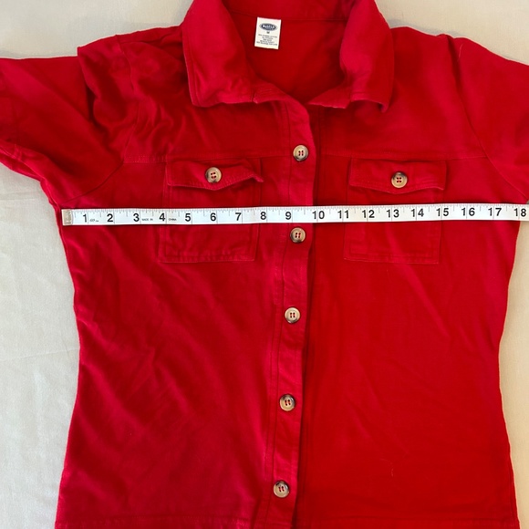 Women's Austin Clothing Co.‎ Red Collared Button Down Short Sleeve Top | Size M - Picture 5 of 10